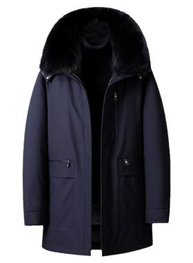 雅鹿男士爸爸装可拆卸内胆羽绒服