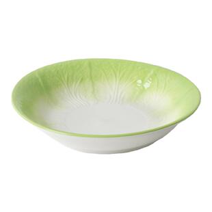 特别好看的盘子陶瓷家用菜盘白菜浮雕圆盘2024新款深盘碟子釉下彩