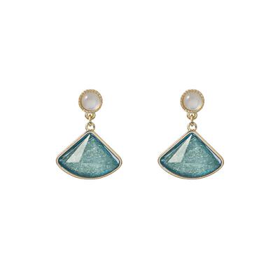 原创扇形925银针耳夹520礼物女