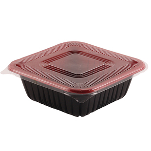 一次性餐盒饭盒快餐盒长方形盒盖浇米饭打包盒外卖盒三格餐盒分格