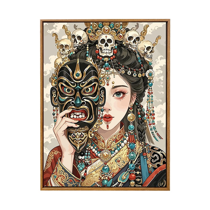 雅调女财神diy数字油画材料包