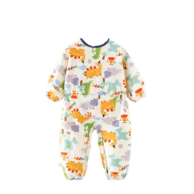 儿童连体罩衣宝宝全身护衣婴幼儿反穿衣防水防脏户外一体爬爬行服