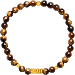 周六福黄金5D硬金手串男款定价木变石手饰送新年礼物官方旗舰店