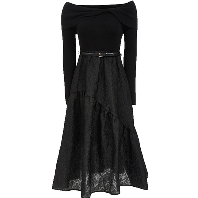 VeroModa一字肩连衣裙