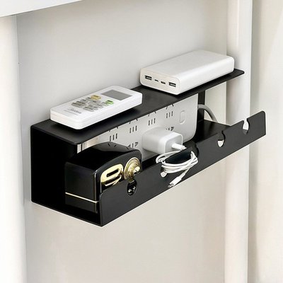 新品 桌下理线架免打孔家用电脑桌底电源线排插收纳路由器盒整理