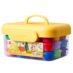 得力超轻粘土儿童无异味彩泥橡皮泥36色黏土幼儿园专用手工diy益智玩具食品低年级黏土橡皮泥无彩泥儿童毒