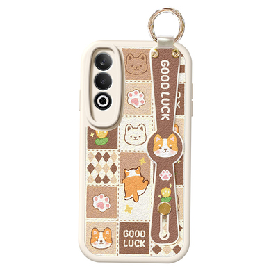 适用oppo k12手机壳新款一加ace3v可背带k11格子动物findx5腕带k10斜挎挂绳k9s卡通1十13保护套pro真我gtneo6