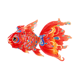 元旦手持金鱼灯道具马年pvc非遗锦鲤灯笼手工diy儿童手提鲤鱼花灯