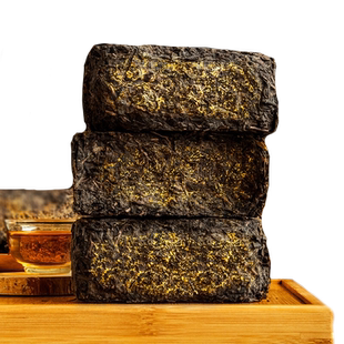 湖南特产黑茶茶砖1kg正品金花茯砖茯茶围炉煮茶企业定制批发茶叶