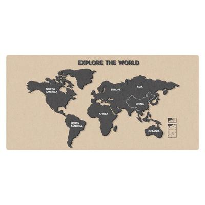 世界地图旅游足迹打卡照片墙毛毡板墙贴软木板客厅玄关墙面装饰