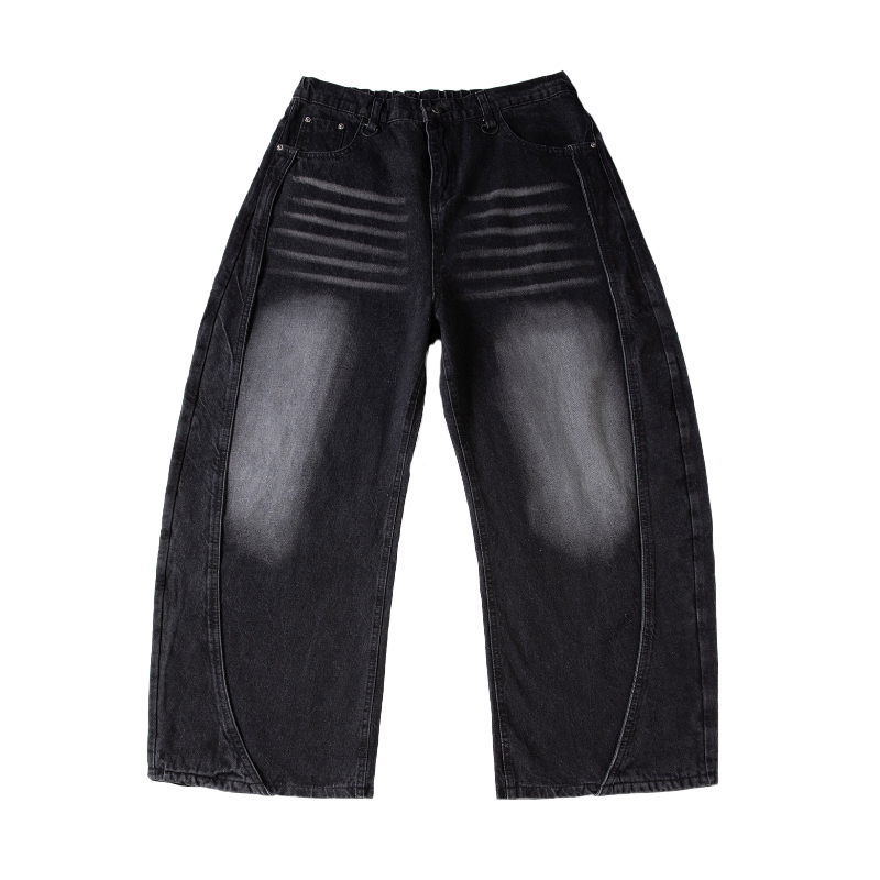 AOGZ国潮牌弯刀牛仔裤男女春秋季2025新款美式微喇裤宽松阔腿裤子