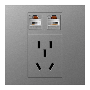 86型暗装超六6类电脑网线面板千兆网口网络光纤插座加5五孔电源