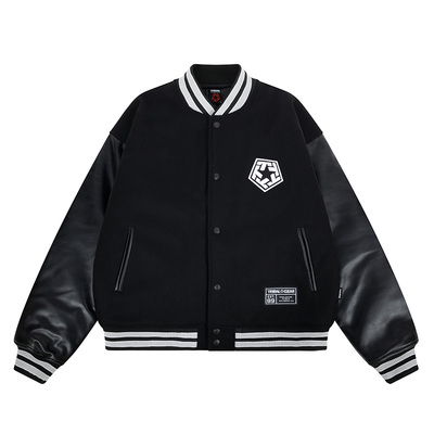 TRIBAL嘻哈涂鸦宽松棒球夹克