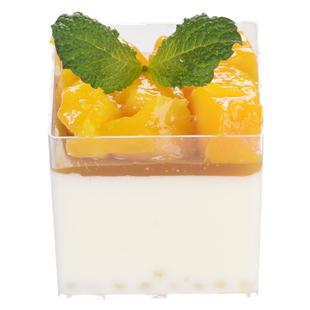 慕斯杯布丁杯果冻杯蛋糕方形一次性塑料杯子带盖透明创意九宫格