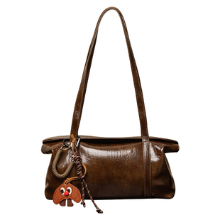 单肩包女波士顿包包女2025新款秋冬高级感通勤女包手提包保龄球包