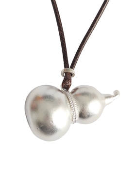 足银9999纯银古法葫芦项链女