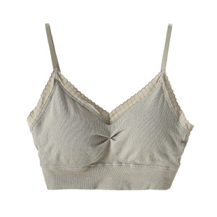 美背内衣女夏季薄款聚拢蕾丝文胸防走光抹胸吊带一体背心小胸加厚