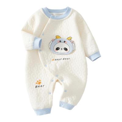 新生儿秋冬三层保暖夹棉和尚服