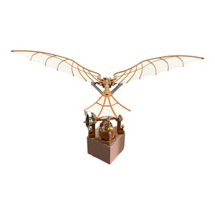 拼装八音盒达芬奇扑翼机模型diy手工音乐盒积木玩具摆件生日礼物