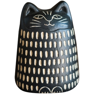 掬涵猫咪摆件黑猫白猫现代艺术二次元装饰杂货花园招财礼物