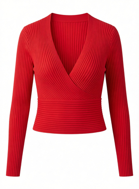 T-shirt针织套头修身女式T恤