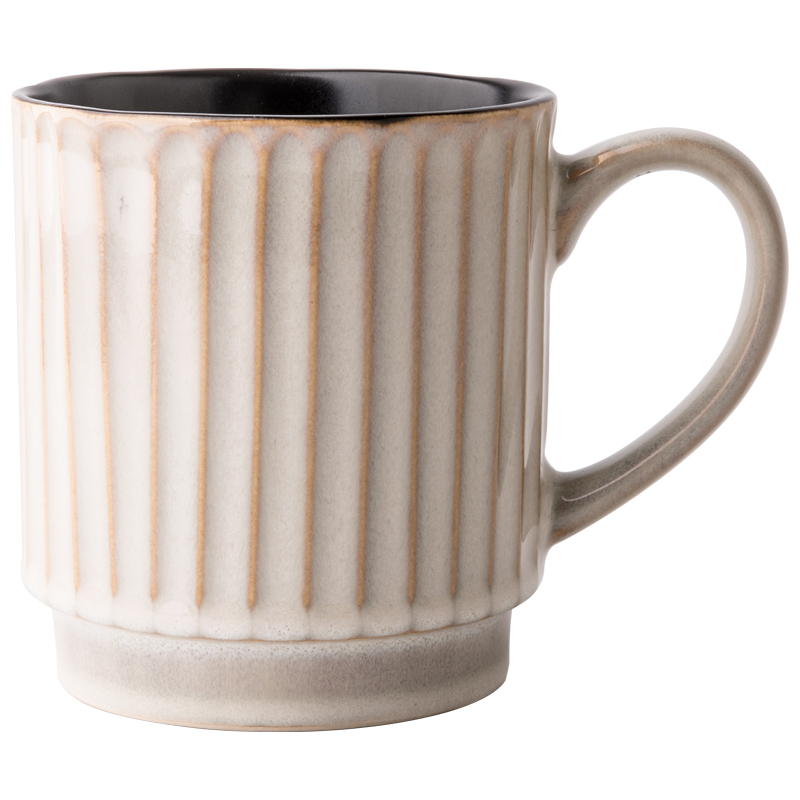 悠瓷美式浮雕陶瓷马克杯家用个性复古咖啡杯喝水杯大容量杯子茶杯