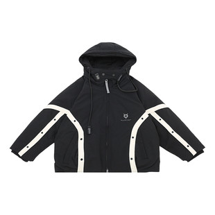 【黑标】儿童羽绒服男童中长款2025冬装免洗派克服工装冲锋衣外套