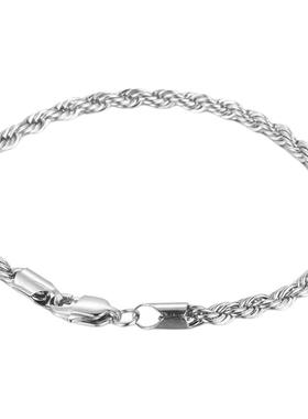 麻花链钛钢不掉色手链