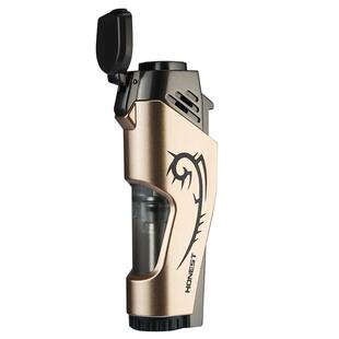 百诚充气防风打火机家用双火直冲透视气箱火机送男友送老公礼物