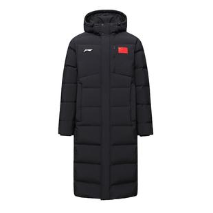 李宁长款过膝羽绒服2025年新款冬季加绒爆款外套保暖防风鸭绒大衣