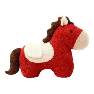 2026新款马年抱枕异形毛绒玩偶沙发客厅装饰摆件小宝马靠枕礼物