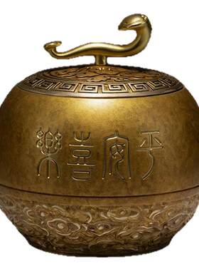 铜师傅铜茶罐茶室客厅工艺品