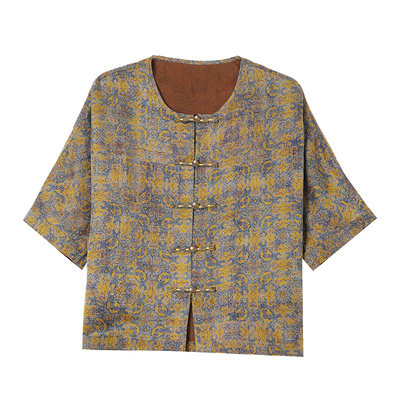 香云纱桑蚕丝新中式上衣真丝衬衫