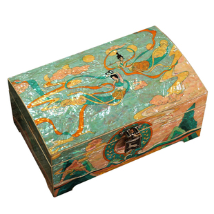 螺钿漆器首饰盒敦煌飞天黄金饰品手镯项链戒指收纳盒商务生日送礼