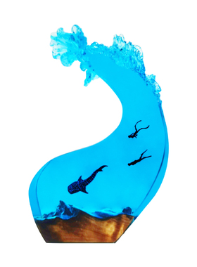 带灯光室内家居装饰实木树脂摆放