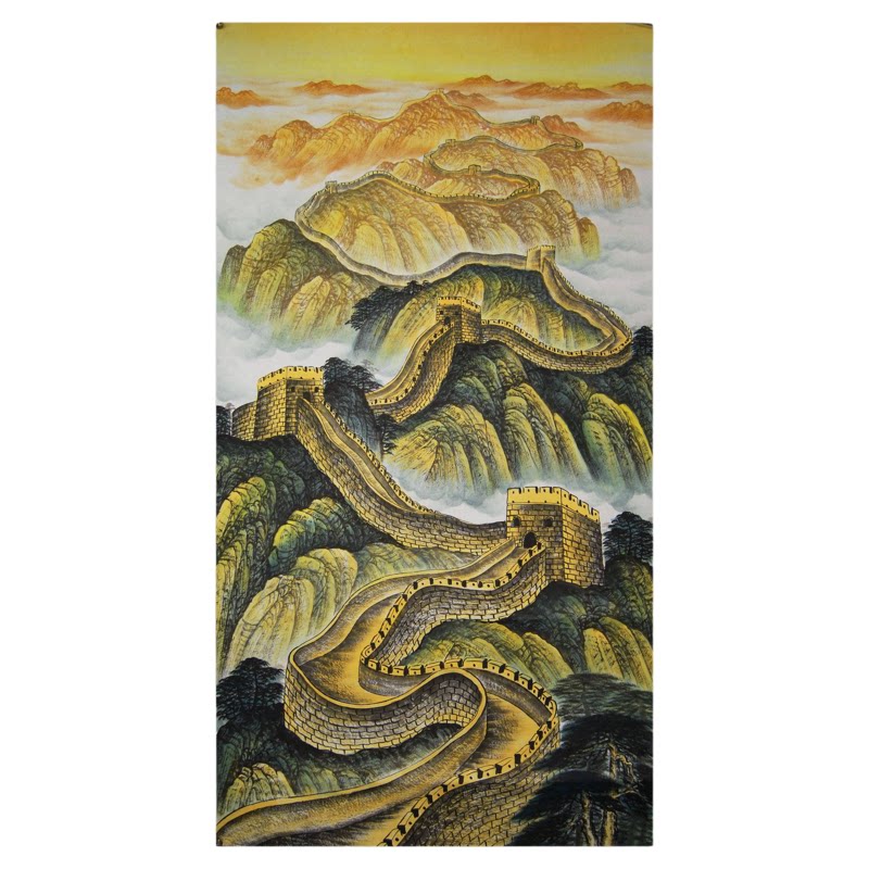 纯手绘四尺中式国画山水鸿运当头办公装饰画风水字画聚宝盆靠山图