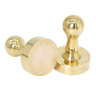 铜章材料批发全铜分体章料手柄红头圆头金属实心铜章坯章料批发