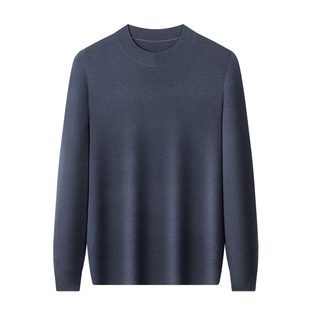 鄂尔多斯市高端可机洗羊绒衫加厚精纺羊毛衫男中领品牌毛衣打底衫