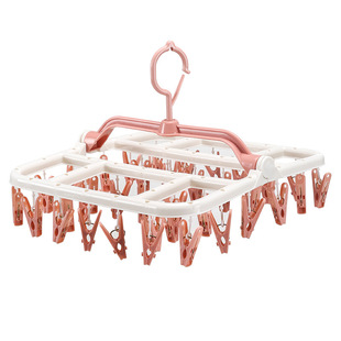 日本衣架宿舍用学生多功能晾衣架带多夹子挂衣凉内衣夹袜子晾晒架