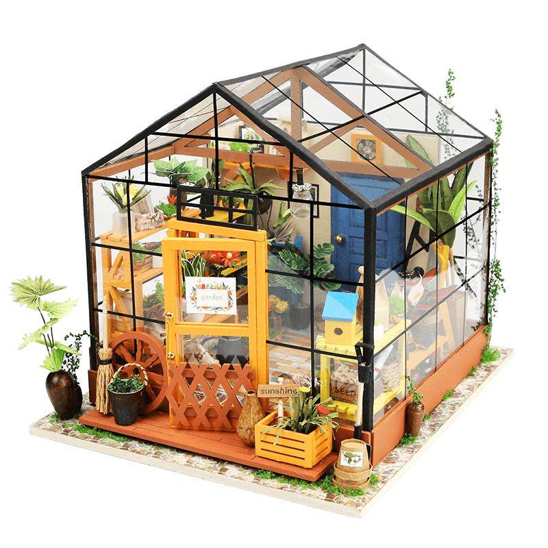 若来凯西花房diy手工小屋艺术屋房子模型微缩场景积木生日礼物女