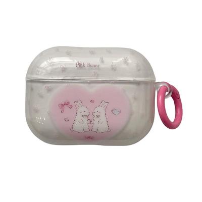 韩系花朵爱心小兔适用苹果耳机保护套airpodspro3无线蓝牙耳机壳四三代airpod4二代ipod耳机套airpods3保护壳