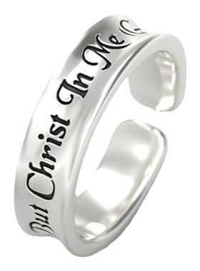 男女925银中性风抛光开口戒指