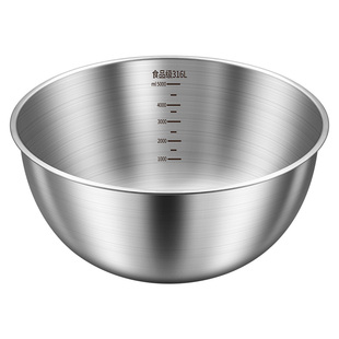 食品级不锈钢盆洗菜和面加厚打蛋家用厨房凉拌沙拉料理盆直边盆碗