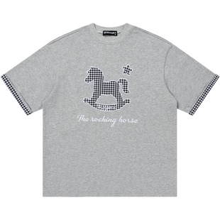 From Mars Plaid Trojan short-sleeved printed T-shirt