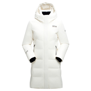 NORTHLAND诺诗兰鹅绒羽绒服冬女中长款连帽加厚防风徒步登山外套