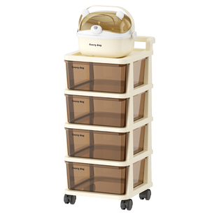 婴儿用品置物架玩具零食储物柜卧室可移动小推车宝宝喂养台收纳柜
