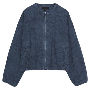 ZARluvip查罗秋装新款刺绣外套女装薄款飞行员夹克上衣女8372292