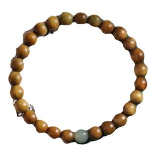 沉水老绿檀佛珠手链和田玉古风简约檀香木手串转运国风文艺男女款