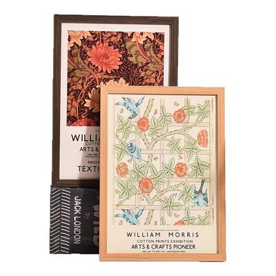 现代复古小众印花卧室装饰画自粘