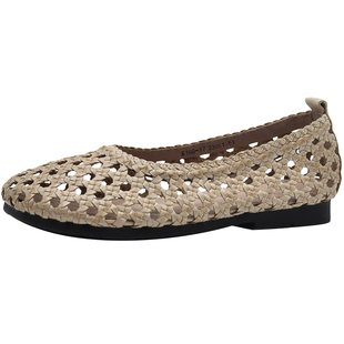 Artmu阿木原创复古真皮手工编织镂空单鞋一脚蹬凉鞋女款2026新款